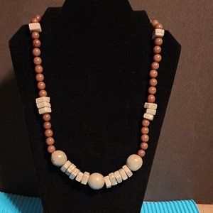 Beaded Buri Nut & Wood Necklace